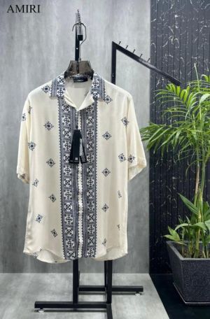 Amir_i Ajrakh Printed Turkey Imported Very Premium Linen Half Shirt (DN 519