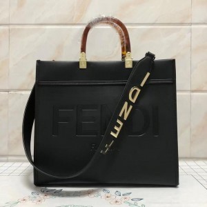 Fendi_roma_plain ladies trendy leather handbag with dust cover premium quality(big size)