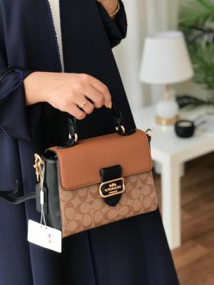 Coach_morgan top handle signature bag with og box & dust bag