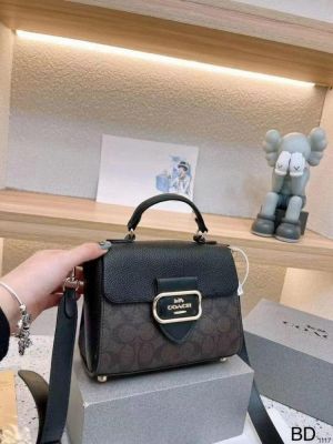 Coach_morgan top handle signature bag with og box & dust bag