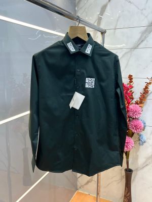 Balmai n Paris Green Premium Shirt With Embroidery Design Imported Cotton Lycra Fabric Brand Box 3877