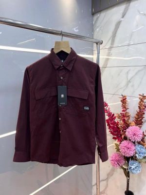 Gsta r Maroon Premium Shirt Cotton Fabric With custom Branded Button Tagging And Brand Poly Bag 3150