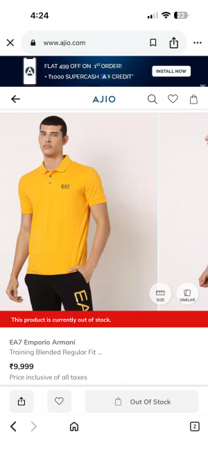 Emporio Arman_i Premium Polo Tshirt Yellow 