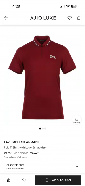 Emporio Arman_i Premium Polo Tshirt Red