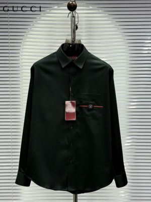 Gucc_i Pocket Signature Patched Imported Partywear Shirt With Og Box & Bag (DN 502)