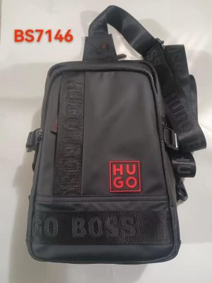 Hugo_Boss Logo Crossbody Sling bag With Adjustable Strap (BS7146) (Black)