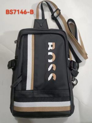 Hugo_Boss Logo Crossbody Sling bag With Adjustable Strap (BS7146-B) (Black)