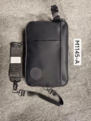 Mont_Blanc Style Minimal Sling Crossbody Utility Bag (All Black)(M1145-A)