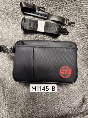 Mont_Blanc Style Minimal Sling Crossbody Utility Bag (Black)(M1145-B)