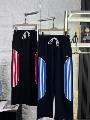 Adida s Black with Blue strips Polyester Trackpants Store