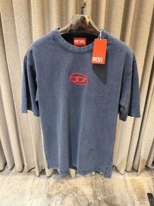 Diese l Blue Acid Wash Imported Oversized Tshirt