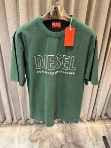 Diese l Green Acid Wash Imported Oversized Tshirt
