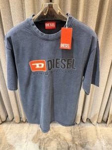 Diese l Blue Acid Wash Imported Oversized Tshirt