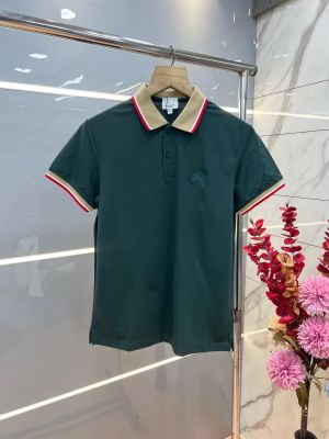  Burberr y Green Premium Imported Cotton Lycra Fabric Polo T shirt With Collar Design and Embroidery Logo 4123