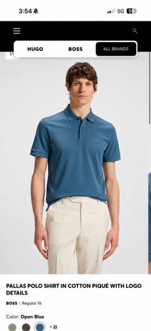 Boss Chest Logo Polo T-shirt English Blue