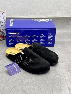 Birkenstoc k x Stussy Boston Suede black