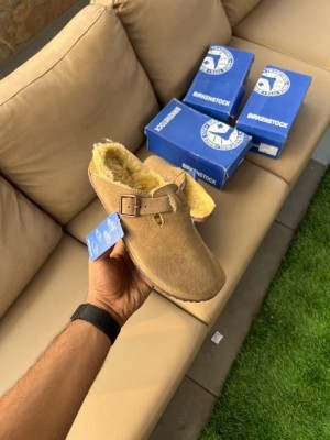 Birkenstock Boston Suede Shearling Clog