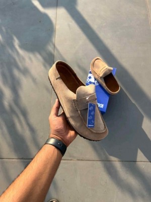 Birkenstock Naples Wrapped Suede cream beige