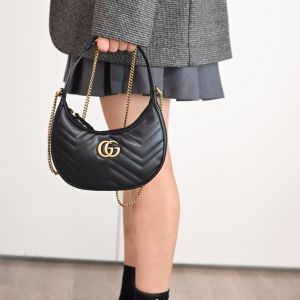 GUCC.I BLACK  GG MINI MARMONT SHOULDER BAG  WITH OG BOX
