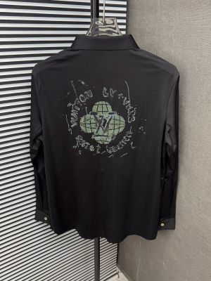 _LOUIS_VUITTON_BLACK_100%_Imported_Fabric_Latest_Store_Article_Very_Premium_Stichless_Shirt_511