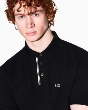 Arman i Exchange Navy Premium Cotton Pique fabric Polo Tshirt with Front Design and Embroidered Logo 3975