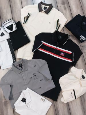 Arman_i Exchange Navy Polo Premium Collar Neck T-shirt F3616-NY
