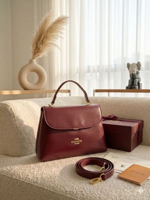 Coach_Emory_Maroon_Top_Handle_Sling_Bag_With_Box_Dustbag_SlingBelt