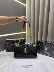 YSL SAINT LAURENT BLACK JAMIE SHOULDER BAG QUILTED LEATHER PREMIUM WITH OG BOX