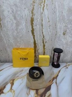 Fend_i Monogram Belt Gold Round Buckle Box And Dust Bag (F61-GG)(Coffee)