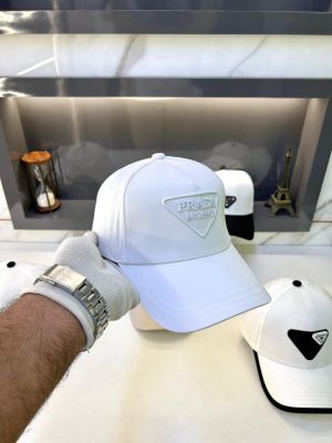 Prad a White Embroidery Logo Premium Cap F3491-A2