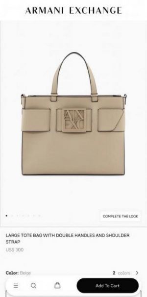 ARMAN_I LARGE LOGO PLACKET SATCHEL HAND BAG WITH DUST BAG & CARRY BAG  - 1776