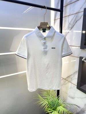 Hugo_Boss White Collar Neck Premium Polo T-shirt F3603-W1