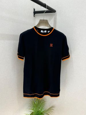 Hermes Logo Imported Black knitted Polo Super Premium Round Neck T-shirt F3645-BL