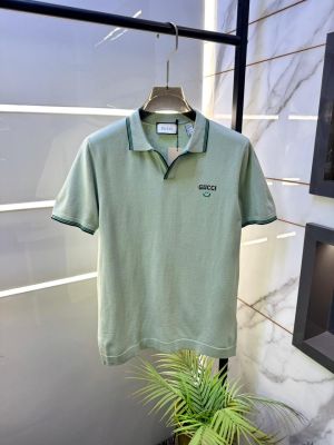 Gucc i Green Imported knitted Premium Collar Neck Polo T-shirt F3609-GR