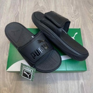 PUMA SOFTRIDE ADJUST PREMIUM ALL BLACK FLIP FLOP