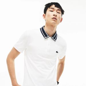 No return Lacost_e imported Polo tshirt white 