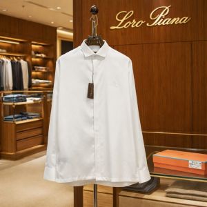 Lorro Piana Imported Korean Fabric Box Pack Full Sleeves Shirt white