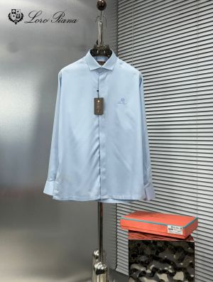 Lorro Piana Imported Korean Fabric Box Pack Full Sleeves Shirt sky