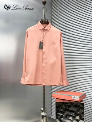 Lorro Piana Imported Korean Fabric Box Pack Full Sleeves Shirt peach 