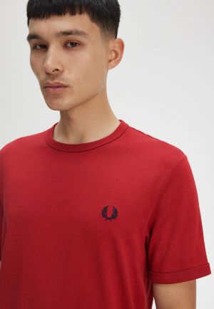 Fred Perry Red Round Neck Tshirt 