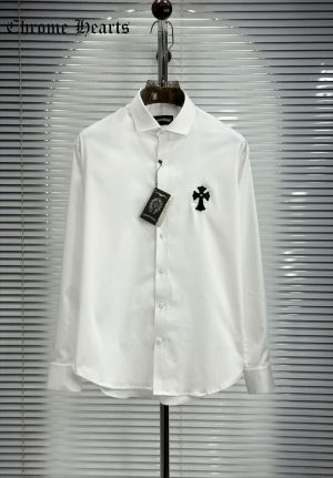 Chrome Heart Chest Logo Full Sleeves Shirt White 