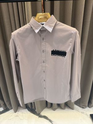  Arman_i Exchange Chest Logo Full Sleeves Shirt Grey