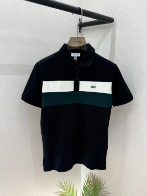 Lacost e Black Polo Premium Collar Neck T-shirt F3574-BL