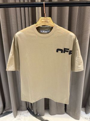 No Return Off-white Round Neck T-shirt Coffee