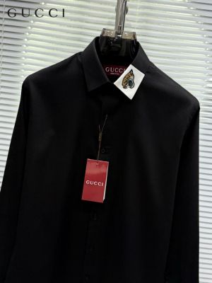 Gucc_i Collar Tiger Diamond Box Pack Full Sleeves Shirt Black