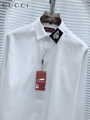 Gucc_i Collar Tiger Diamond Box Pack Full Sleeves Shirt White 