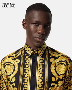 Versace Bandana Couture Box Pack Full Sleeves Shirt Black Gold
