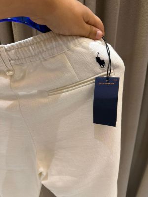 _lauren signature logo trousers white cream