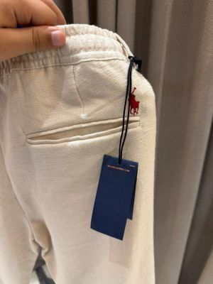 _lauren signature logo trousers cream