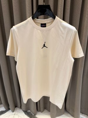 Jordan  Cream Middle Brand Logo Round Neck T-shirt Cream